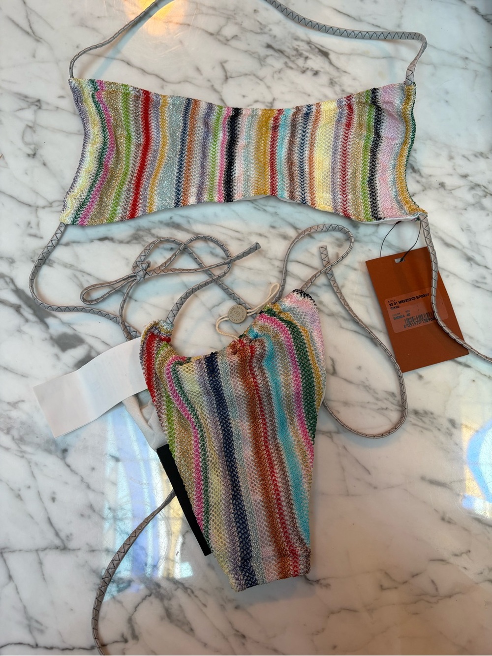 Missoni Multicolor Striped Knit Bikini NWT size 40IT